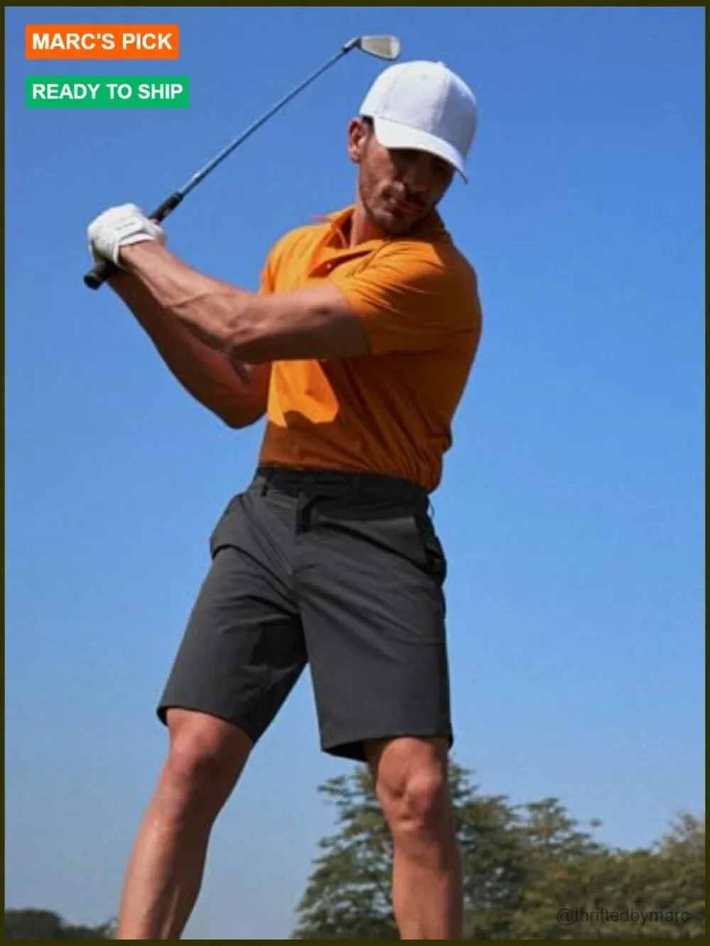Men's 9-Inch Stretch Golf Shorts Quick Dry 6 Pockets Casual Hybrid